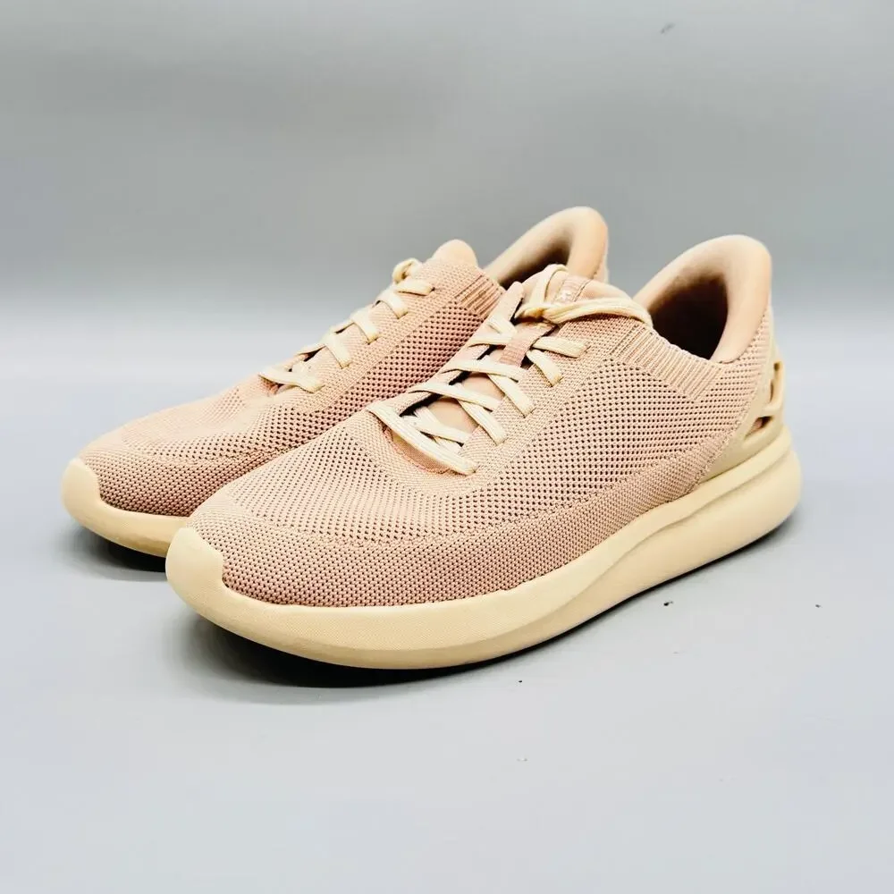 Kizik Shoes Girls 6 Pink Mesh Knit Hands Free Lace Up Athletic Sneakers Casual